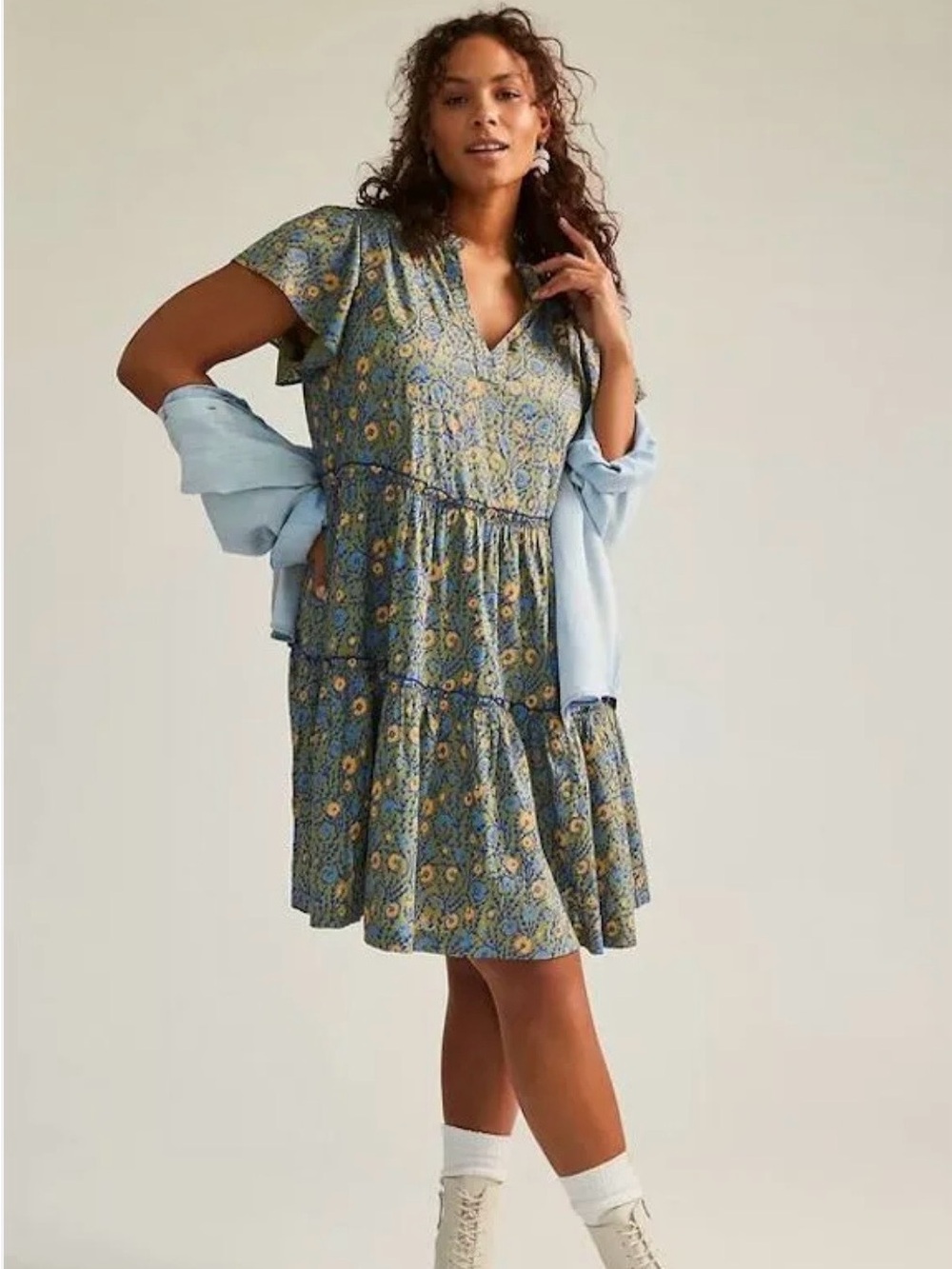 Anthropologie Penrose Tiered Tunic Dress